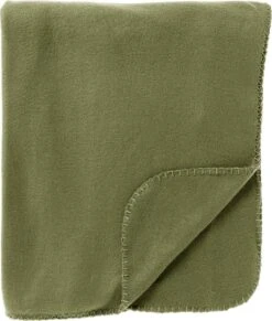 Dutch Decor - PABLO - Plaid Fleece 150x200 Cm Olive Branch - Olijfgroen - 100% Polyester - Deken