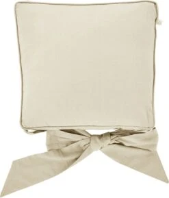 Dutch Decor - JAVAAN - Stoelkussen Met Lint Pumice Stone 45x45 Cm - Beige - Zitkussen