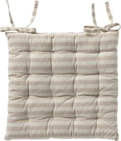 Dutch Decor - COOPER- Matraskussen Met Gestreept Motief- Pumice Stone - Vierkant - 40x40 Cm - Zitkussen