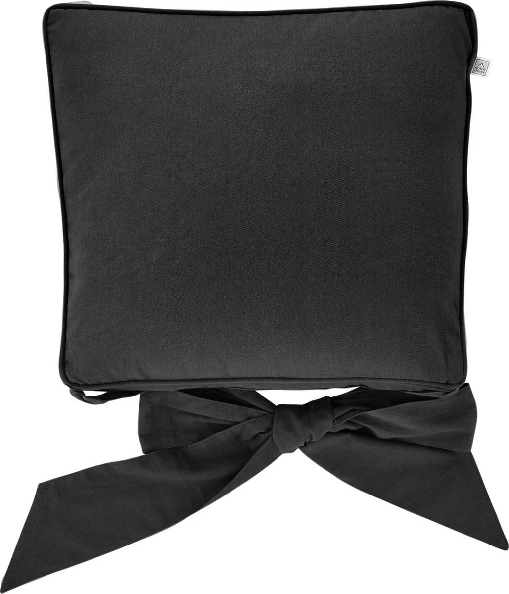 Dutch Decor - JAVAAN - Stoelkussen Met Lint Raven 45x45 Cm - Zwart - Zitkussen 5 Dutch Decor - JAVAAN - Stoelkussen Met Lint Raven 45x45 Cm - Zwart - Zitkussen - Afbeelding 3