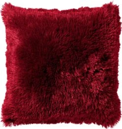 FLUFFY - Kussenhoes Unikleur 60x60 Cm - Chili Pepper - Rood - Exclusief Binnenkussen