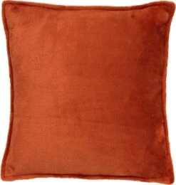 CILLY - Kussenhoes Fleece 45x45 Cm - Potters Clay - Oranje - Met Rits