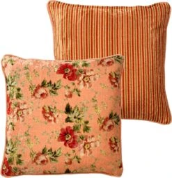 MEIS - Kussenhoes 45x45 Cm - Velvet Bloemen - Dusty Pink - Roze - Rood - Streepjes - Met Rits 13 MEIS - Kussenhoes 45x45 Cm - Velvet Bloemen - Dusty Pink - Roze - Rood - Streepjes - Met Rits -Dutch Decor 1159x1200