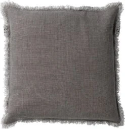 BURTO - Sierkussen Van Gewassen Katoen Driftwood 60x60 Cm - Taupe - Inclusief Binnenvulling