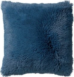 FLUFFY - Sierkussen Unikleur 60x60 Cm - Provincial Blue - Blauw - Inclusief Binnenvulling