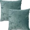 Set Van 2- Dutch Decor SKY- Kussenhoezen Unikleur Sagebrush Green 45x45 Cm - Groen