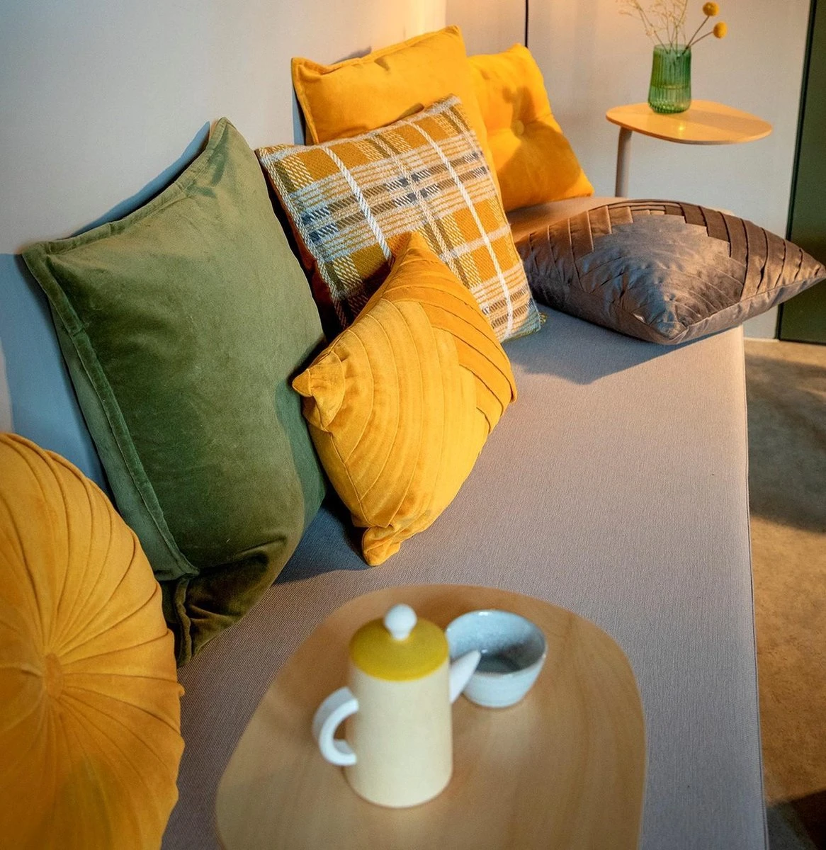 CAITH - Kussenhoes Velvet 100% Katoen 50x50 Cm - Calliste Green - Groen - Exclusief Binnenkussen 5 CAITH - Kussenhoes Velvet 100% Katoen 50x50 Cm - Calliste Green - Groen - Exclusief Binnenkussen - Afbeelding 3