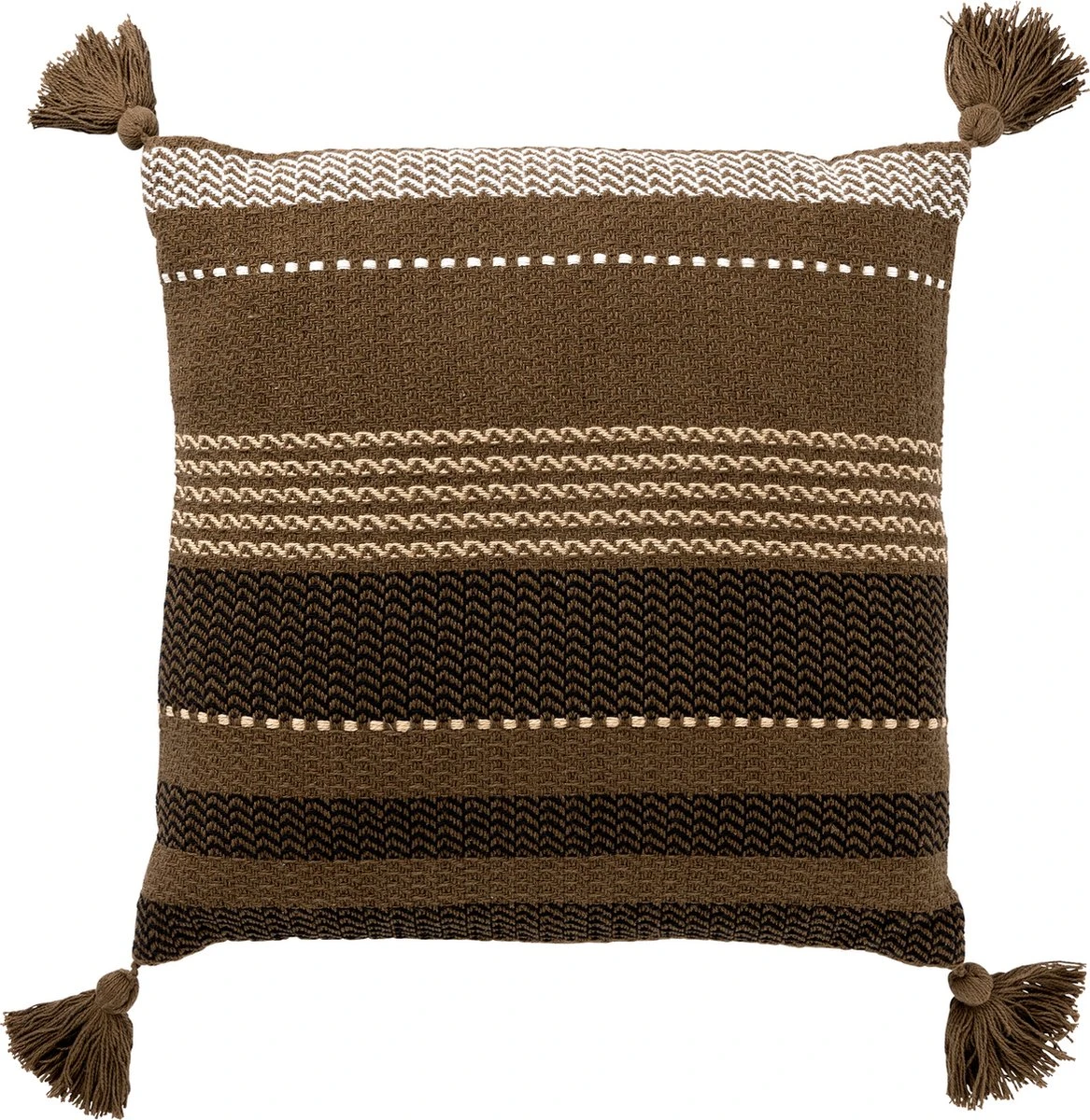 TAMAR - Kussenhoes Katoen 45x45 Cm - Military Olive - Groen - Met Flosjes - Exclusief Binnenkussen 3 TAMAR - Kussenhoes Katoen 45x45 Cm - Military Olive - Groen - Met Flosjes - Exclusief Binnenkussen