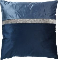 SANDRINE - Kussenhoes Blauw 45x45 Cm - Exclusief Binnenkussen