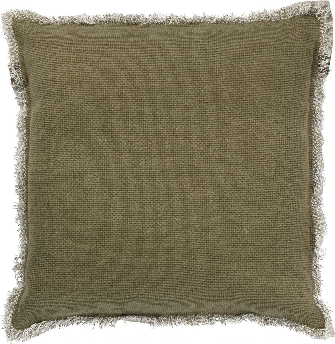 BURTO - Kussenhoes Van Gewassen Katoen Olijf 45x45 Cm - Groen - Exclusief Binnenkussen 3 BURTO - Kussenhoes Van Gewassen Katoen Olijf 45x45 Cm - Groen - Exclusief Binnenkussen
