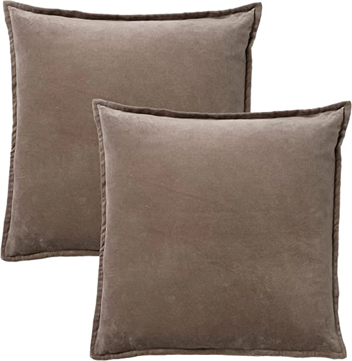 Set Van 2 Kussenhoezen - Dutch Decor CAITH - 50x50 Cm - Velvet - Driftwood - Taupe - Unikleur 6 Set Van 2 Kussenhoezen - Dutch Decor CAITH - 50x50 Cm - Velvet - Driftwood - Taupe - Unikleur - Afbeelding 4