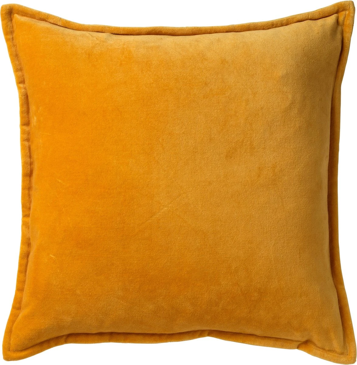 CAITH - Kussenhoes Velvet 100% Katoen 50x50 Cm - Golden Glow - Geel - Exclusief Binnenkussen 3 CAITH - Kussenhoes Velvet 100% Katoen 50x50 Cm - Golden Glow - Geel - Exclusief Binnenkussen