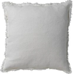 BURTO - Kussenhoes Van Gewassen Katoen Snow White 60x60 Cm - Wit - Exclusief Binnenkussen
