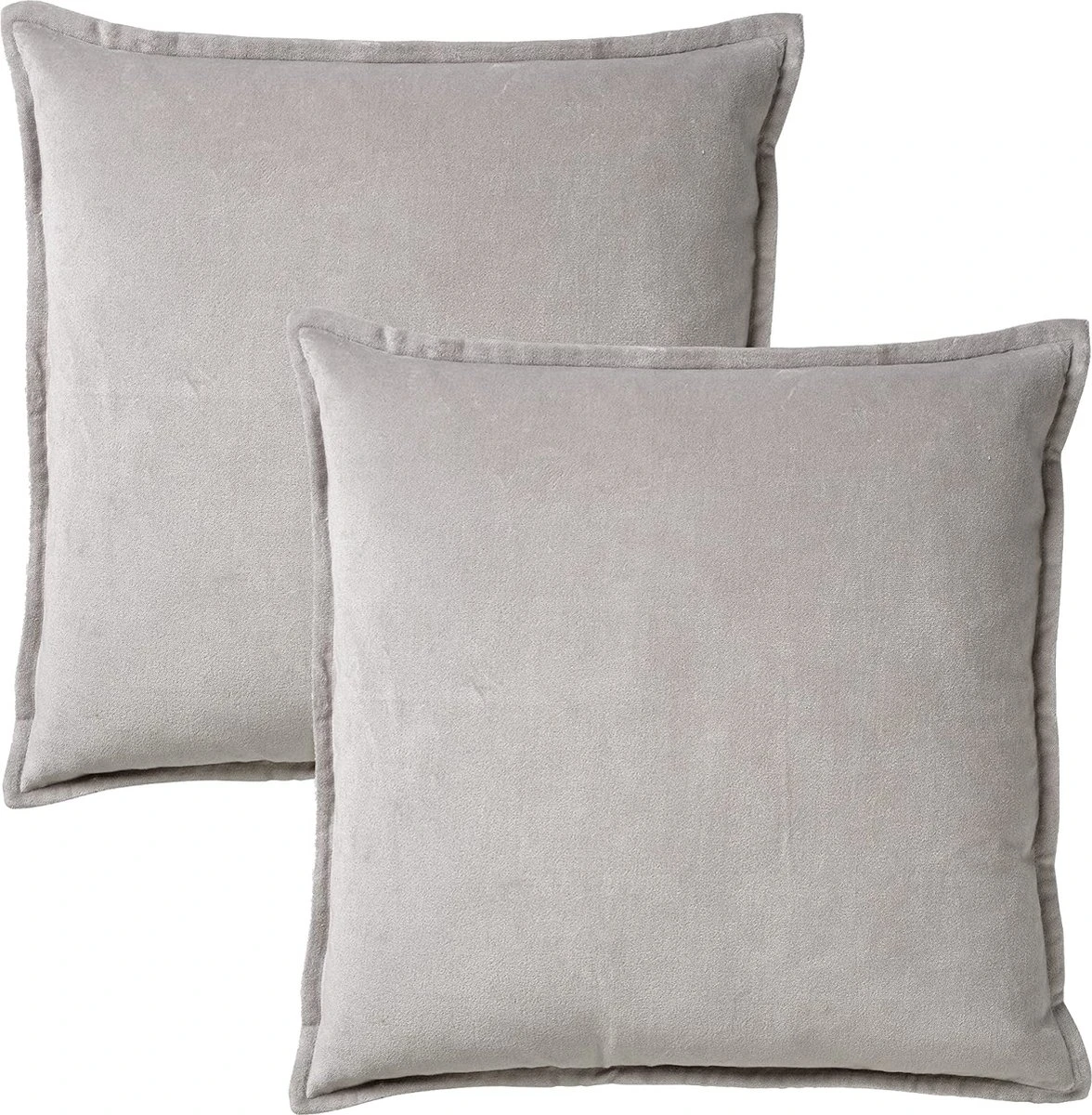 Set Van 2 Kussenhoezen - Dutch Decor CAITH - 50x50 Cm - Velvet - Micro Chip - Lichtgrijs - Unikleur 6 Set Van 2 Kussenhoezen - Dutch Decor CAITH - 50x50 Cm - Velvet - Micro Chip - Lichtgrijs - Unikleur - Afbeelding 4