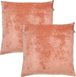 Set Van 2- Dutch Decor SKY- Kussenhoezen Unikleur Muted Clay 45x45 Cm - Roze