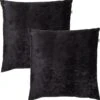 Set Van 2 Sierkussens - Dutch Decor SKY 45x45 Cm - Unikleur Velvet - Raven - Zwart -Dutch Decor 1179x1200 9