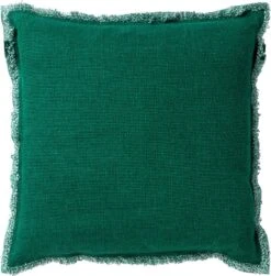 BURTO - Kussenhoes Van Gewassen Katoen Galapagos Green 45x45 Cm - Met Rits