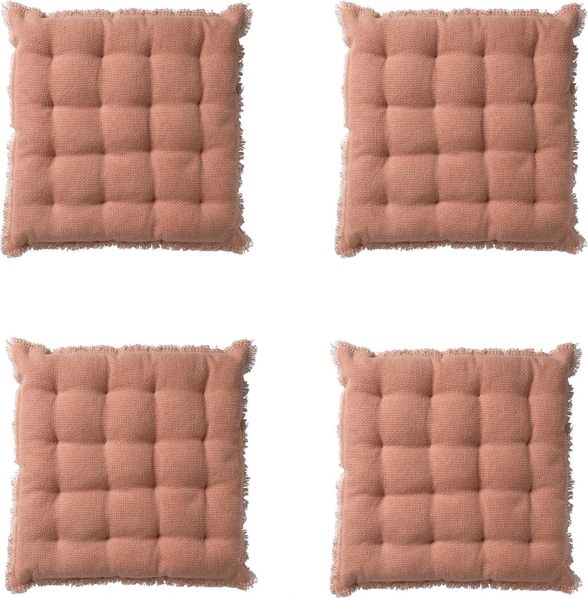 Set Van 4 - Dutch Decor BURTO - Stoelkussen Van Gewassen Katoen Muted Clay 40x40 Cm - Roze - Zitkussen 8 Set Van 4 - Dutch Decor BURTO - Stoelkussen Van Gewassen Katoen Muted Clay 40x40 Cm - Roze - Zitkussen - Afbeelding 6