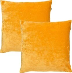 Set Van 2 Kussenhoezen - Dutch Decor SKY - 45x45 Cm - Velvet - Golden Glow - Geel - Unikleur