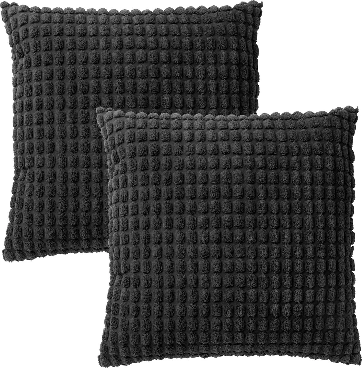 Set Van 2- Dutch Decor ROME- Kussenhoezen Unikleur Raven 45x45 Cm - Zwart 3 Set Van 2- Dutch Decor ROME- Kussenhoezen Unikleur Raven 45x45 Cm - Zwart