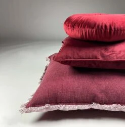 BURTO - Kussenhoes Van Gewassen Katoen Merlot 60x60 Cm - Rood - Exclusief Binnenkussen 14 BURTO - Kussenhoes Van Gewassen Katoen Merlot 60x60 Cm - Rood - Exclusief Binnenkussen -Dutch Decor 1182x1200 6