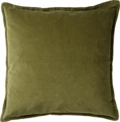 CAITH - Kussenhoes Velvet 100% Katoen 50x50 Cm - Calliste Green - Groen - Exclusief Binnenkussen