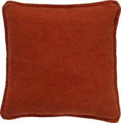 BOWIE - Kussenhoes Gewassen Katoen 45x45 Cm - Potters Clay - Oranje - Exclusief Binnenkussen
