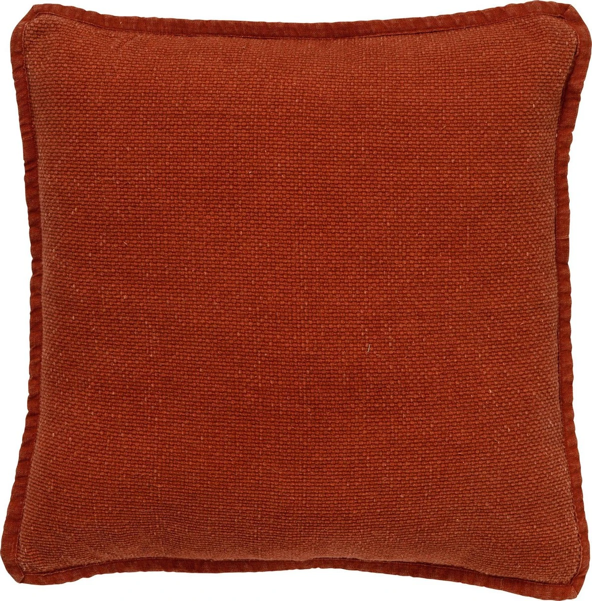 BOWIE - Kussenhoes Gewassen Katoen 45x45 Cm - Potters Clay - Oranje - Exclusief Binnenkussen 3 BOWIE - Kussenhoes Gewassen Katoen 45x45 Cm - Potters Clay - Oranje - Exclusief Binnenkussen