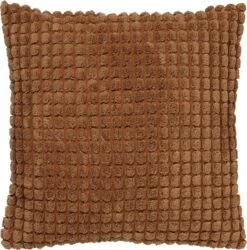 ROME - Kussenhoes Uni 45x45 Cm - Tobacco Brown - Bruin - Exclusief Binnenkussen