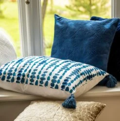 CUBA - Sierkussen Van Katoen 40x60 Cm Provincial Blue - Blauw - Inclusief Binnenkussen -Dutch Decor 1186x1200 3