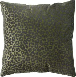 SURI - Sierkussen Met Dierenprint 45x45 Cm Chive - Groen - Inclusief Binnenkussen