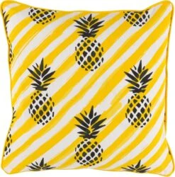 BIBI - Sierkussen Met Ananas Geel 45x45 Cm - Inclusief Binnenvulling