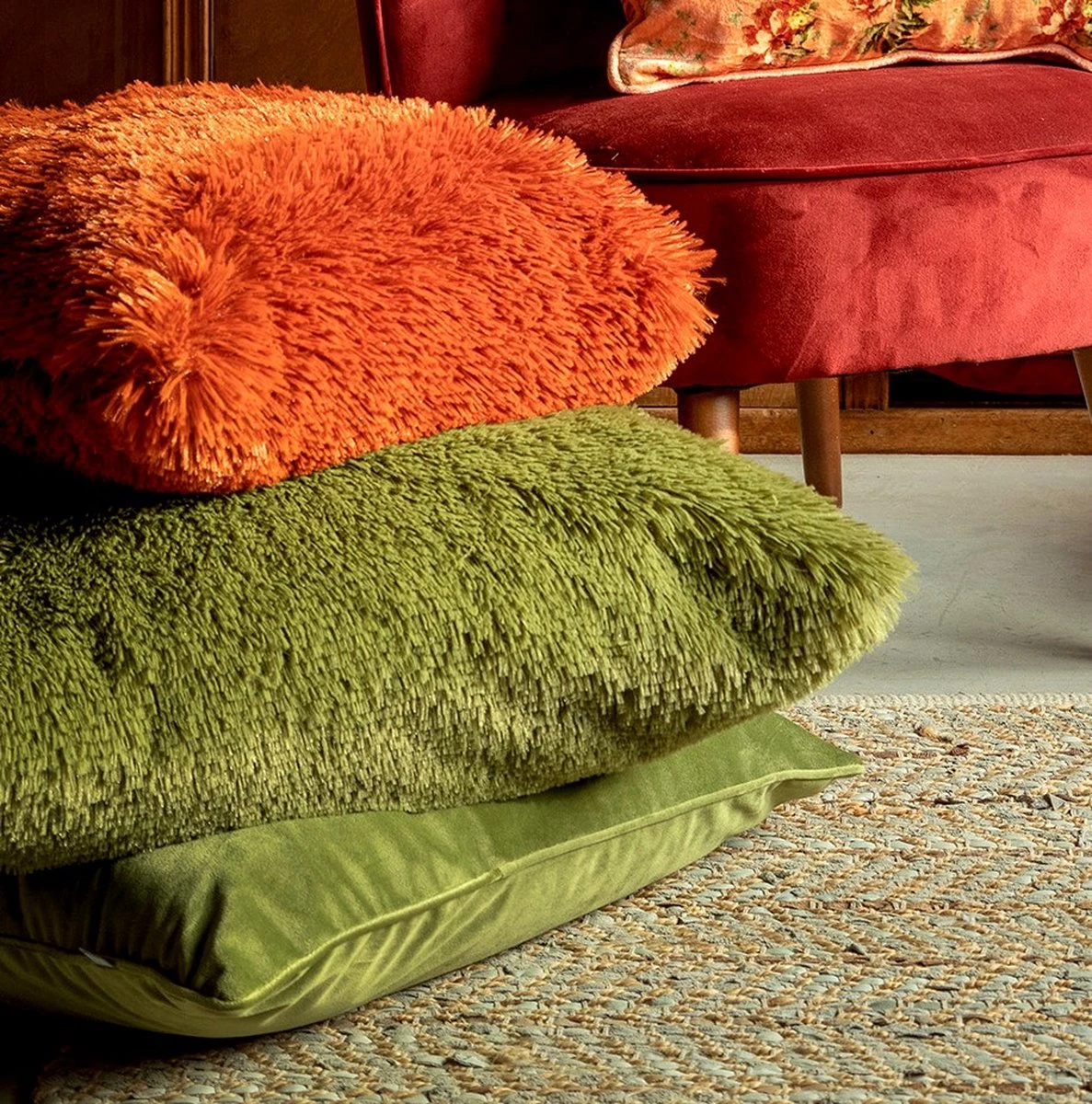 Set Van 2- Dutch Decor FLUFFY - Kussenhoezen Unikleur Potters Clay 45x45 Cm- Oranje 5 Set Van 2- Dutch Decor FLUFFY - Kussenhoezen Unikleur Potters Clay 45x45 Cm- Oranje - Afbeelding 3