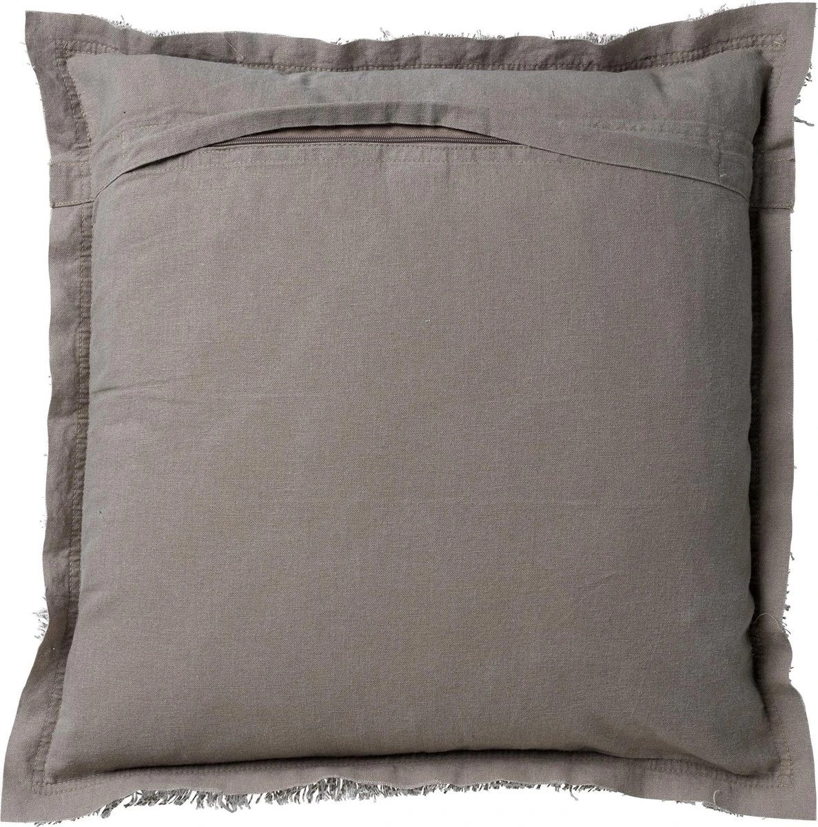 BURTO - Sierkussen Van Gewassen Katoen Driftwood 60x60 Cm - Taupe - Inclusief Binnenvulling 4 BURTO - Sierkussen Van Gewassen Katoen Driftwood 60x60 Cm - Taupe - Inclusief Binnenvulling - Afbeelding 2