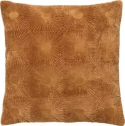 SUN - Kussenhoes Van Katoen 45x45 Cm Tobacco Brown - Bruin - Met Rits