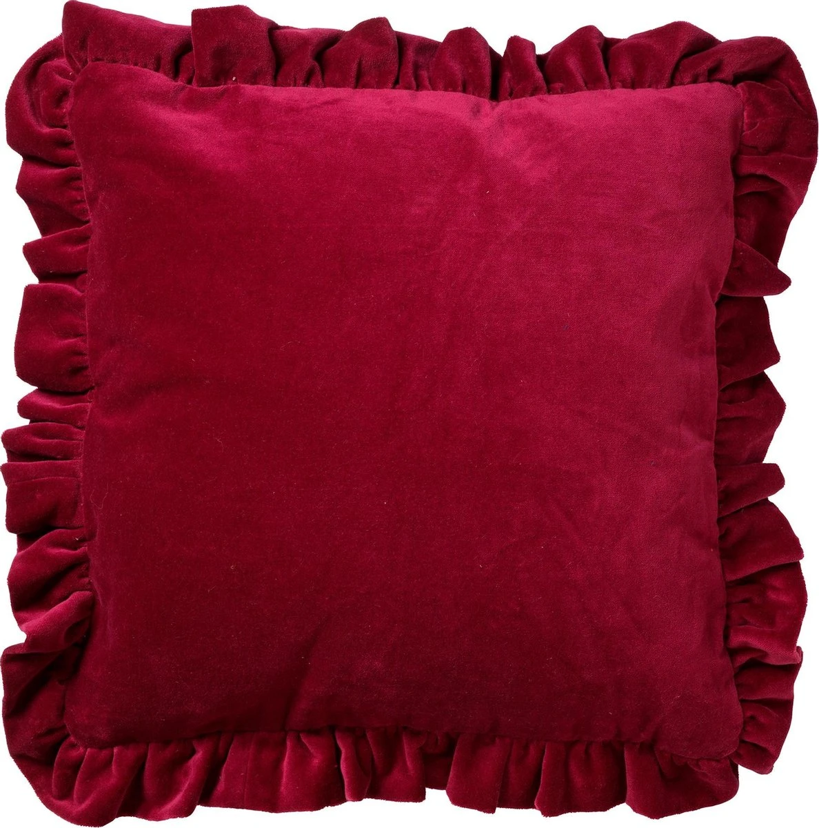 YARA - Kussenhoes 100% Katoen 45x45 Cm - Velvet - Red Plum - Roze - Ruches Rondom - Met Rits 3 YARA - Kussenhoes 100% Katoen 45x45 Cm - Velvet - Red Plum - Roze - Ruches Rondom - Met Rits