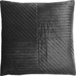 RUUD - Sierkussen Velvet 45x45 Cm - Donkergrijs - Antraciet - Inclusief Binnenkussen