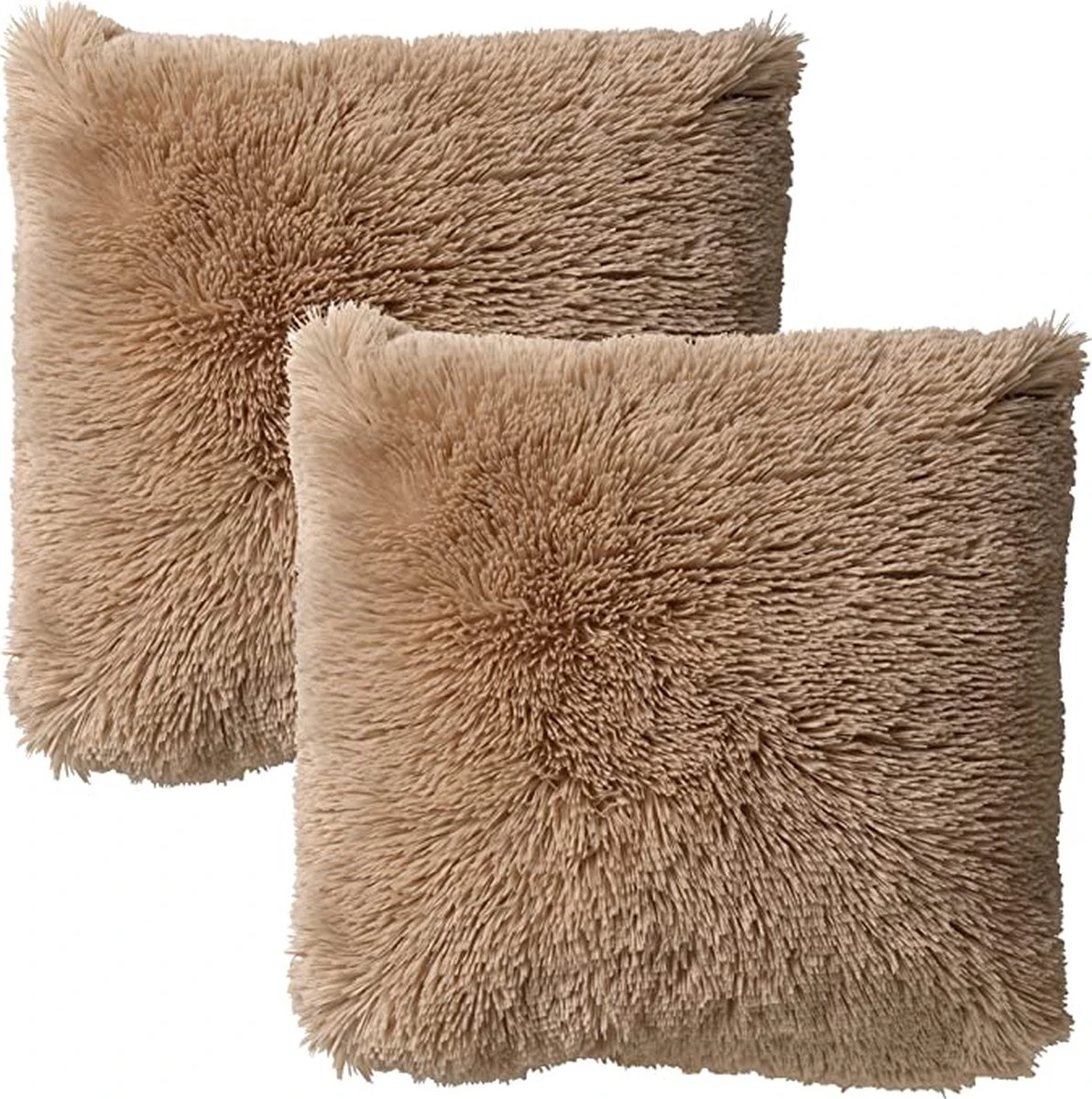 Set Van 2- Dutch Decor FLUFFY - Kussenhoezen Unikleur Pumice Stone 60x60 Cm - Beige 3 Set Van 2- Dutch Decor FLUFFY - Kussenhoezen Unikleur Pumice Stone 60x60 Cm - Beige