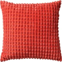ROME - Kussenhoes Uni 45x45 Cm - Coral - Koraalroze - Exclusief Binnenkussen