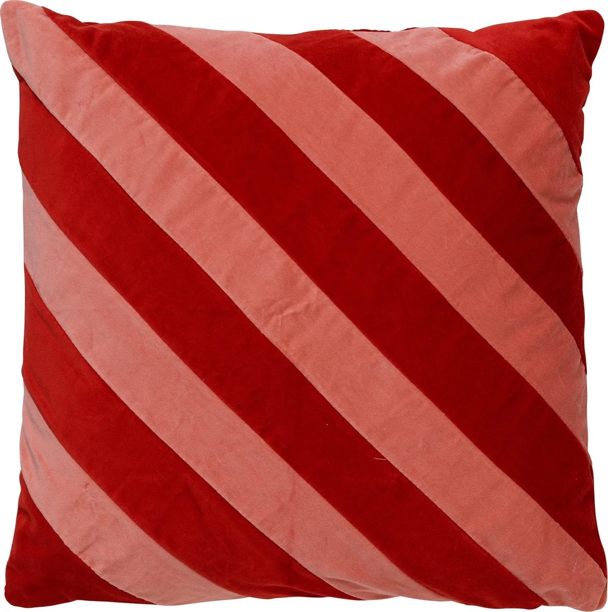 PEBBE - Kussenhoes Velvet 45x45 Cm - Aurora Red - Rood - Roze - Strepen - Color Blocking - Exclusief Binnenkussen 3 PEBBE - Kussenhoes Velvet 45x45 Cm - Aurora Red - Rood - Roze - Strepen - Color Blocking - Exclusief Binnenkussen