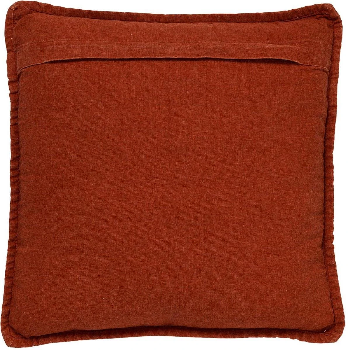 BOWIE - Kussenhoes Gewassen Katoen 45x45 Cm - Potters Clay - Oranje - Exclusief Binnenkussen 8 BOWIE - Kussenhoes Gewassen Katoen 45x45 Cm - Potters Clay - Oranje - Exclusief Binnenkussen - Afbeelding 6