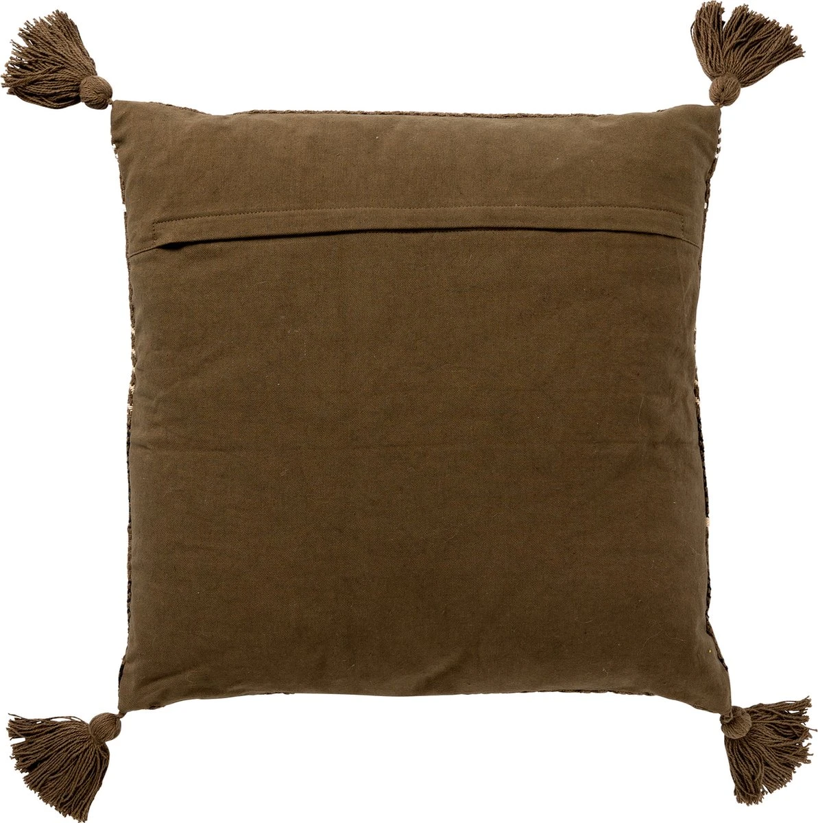 TAMAR - Kussenhoes Katoen 45x45 Cm - Military Olive - Groen - Met Flosjes - Exclusief Binnenkussen 4 TAMAR - Kussenhoes Katoen 45x45 Cm - Military Olive - Groen - Met Flosjes - Exclusief Binnenkussen - Afbeelding 2