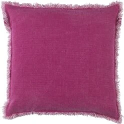 BURTO - Kussenhoes XL - 70x70 Cm Fuchsia - Roze - Van Gewassen Katoen - Tbv Kussens Van 70x70 Cm - Exclusief Binnenkussen