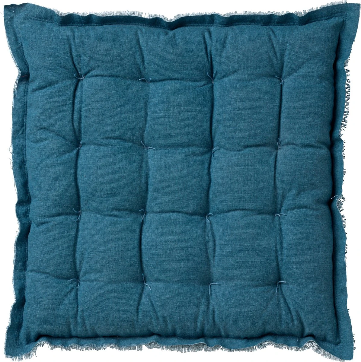 Dutch Decor - BURTO - Stoelkussen Van Gewassen Katoen Provincial Blue 40x40 Cm - Blauw - Zitkussen 4 Dutch Decor - BURTO - Stoelkussen Van Gewassen Katoen Provincial Blue 40x40 Cm - Blauw - Zitkussen - Afbeelding 2
