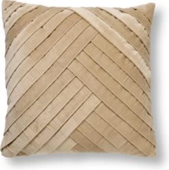 GIDI - Kussenhoes Velvet 45x45 Cm - Pumice Stone - Beige - Exclusief Binnenkussen