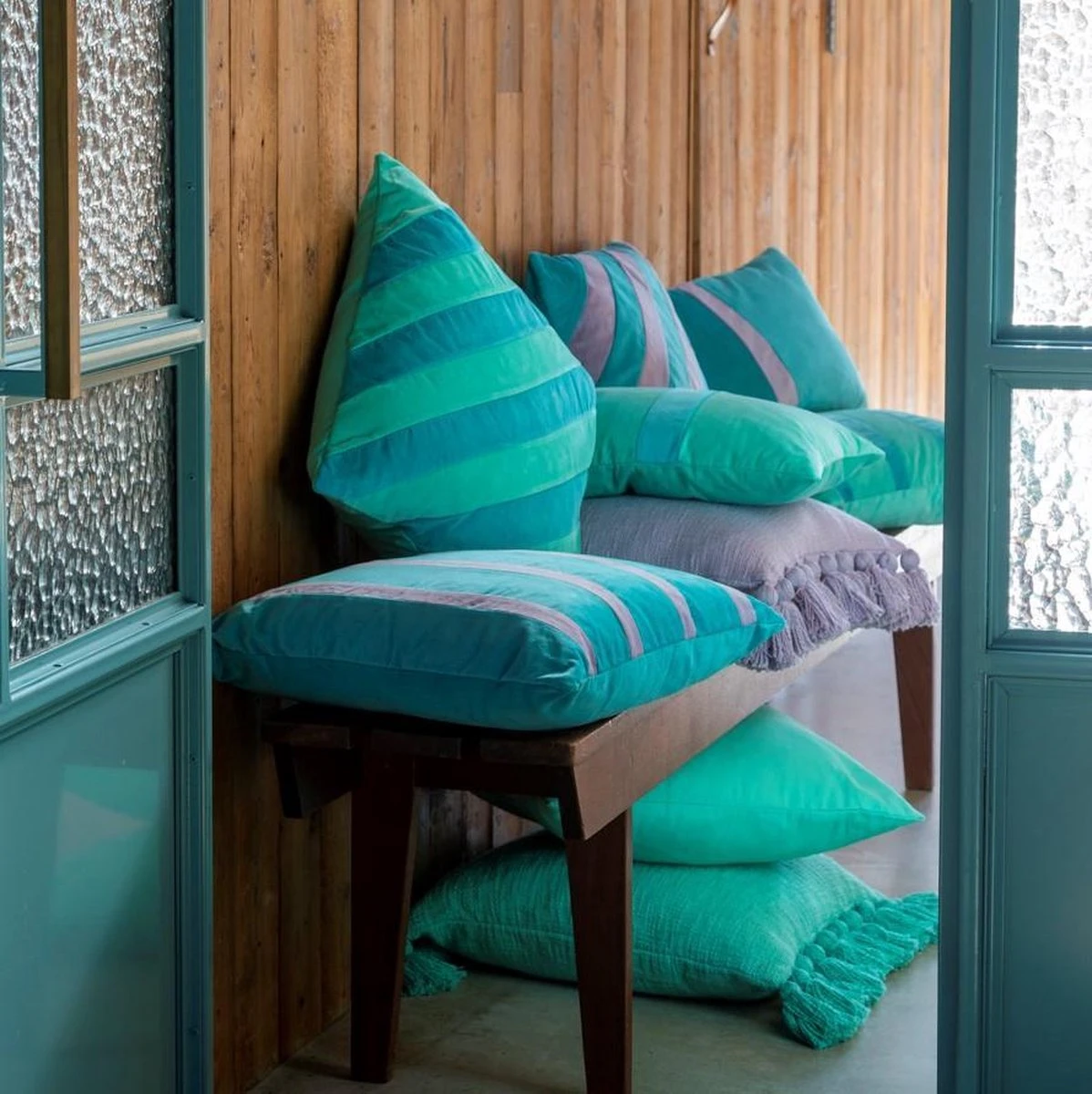 RUBY - Sierkussen Katoen 45x45 Cm - Lavender Frost - Paars - Pasteltint - Met Flosjes - Inclusief Binnenvulling 5 RUBY - Sierkussen Katoen 45x45 Cm - Lavender Frost - Paars - Pasteltint - Met Flosjes - Inclusief Binnenvulling - Afbeelding 3