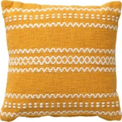 RIZA - Sierkussen Van Katoen 45x45 Cm Golden Glow - Geel - Inclusief Binnenvulling