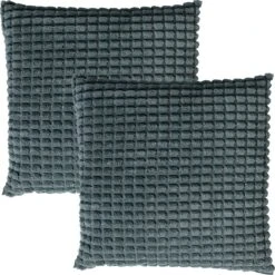 Set Van 2- Dutch Decor ROME- Kussenhoezen Unikleur Jadeite 45x45 Cm - Groen