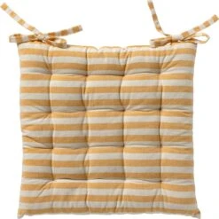 Dutch Decor - COOPER- Matraskussen Met Gestreept Motief- Golden Glow - Vierkant - 40x40 Cm - Zitkussen