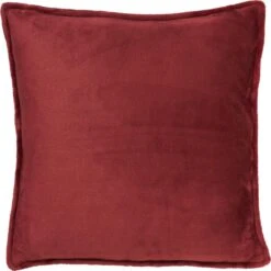 CILLY - Sierkussen Fleece 45x45 Cm - Merlot - Rood - Inclusief Binnenkussen